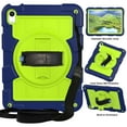 thumbnail image 1 of ELEHOLD Hybrid Rugged Case for iPad 10th Gen 10.9" 2022, Heavy Duty Shockproof Cover with 360° Rotation Handstrap Kickstand Detachable Shoulder Strap Pencil Holder for iPad 10.9 Inch,Navy Green, 1 of 8