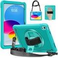 thumbnail image 1 of ELEHOLD Hybrid Rugged Case for iPad 11th(A16) Generation 2025, Heavy Duty Shockproof Case with 360° Rotatable Handstrap Foldable Kickstand Crossbody Shoulder Strap for iPad 11th Gen, Blue, 1 of 6