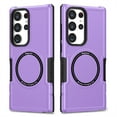 thumbnail image 1 of ELEHOLD Hybrid Rugged Magnetic Case for Samsung Galaxy S21 Ultra, Shockproof Anti-fall Dual-layer Protector Case,Non-Slip Rugged Magnetic Soft TPU Bumper Hard PC Back Cover Case, purple, 1 of 8