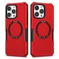thumbnail image 1 of ELEHOLD Hybrid Rugged Magnetic Case for iPhone 13, Shockproof Anti-fall Dual-layer Protector Case,Non-Slip Rugged Magnetic Soft TPU Bumper Hard PC Back Cover Case, red, 1 of 8