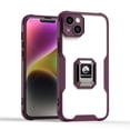 thumbnail image 1 of ELEHOLD Hybrid Slim Case for iPhone 14 6.1 inch Crystal Clear Back Acrylic + TPU Shockproof Full Protective Cover with Ring Holder Kickstand,Red, 1 of 9