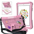 thumbnail image 1 of ELEHOLD Kids Case for Apple iPad mini 7 (A17 Pro)2024/6th Generation with Kickstand Soft EVA Rugged Shockproof Anti-Scratch Cover with Detachable Strap,Pink, 1 of 8