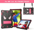 thumbnail image 1 of ELEHOLD Kids Case for Lenovo Tab M10 10.1" 2022 3rd Gen, Three-Layer Heavy Duty Rugged Cover with Foldable Kickstand Crossbody Shoulder Strap Shockproof Full Body Case,Black+Rose, 1 of 5