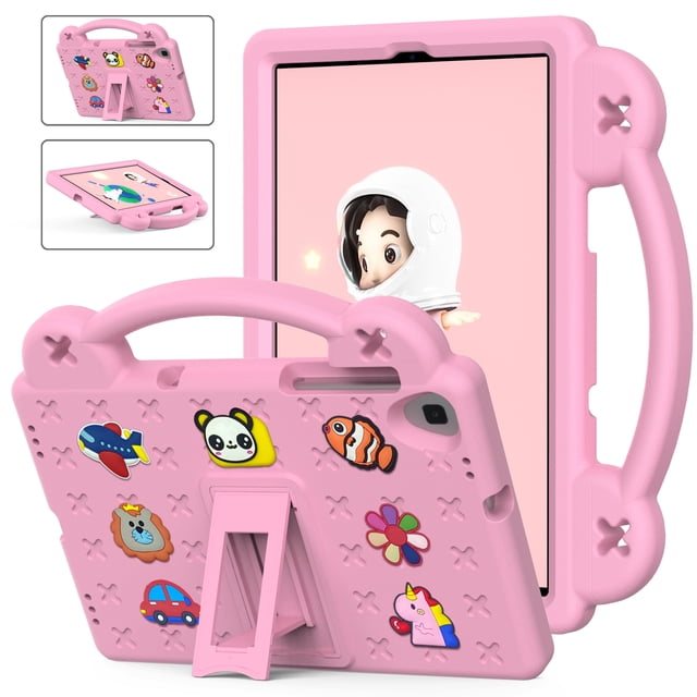 ELEHOLD Kids Case for Samsung Galaxy Tab A 10.1" (2019)(SM-T510/T515), EVA Foam Cute Cartoon Case with Built-in Kickstand Shockproof Portable Case for Samsung Tab A 10.1 inch,Pink