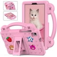 thumbnail image 1 of ELEHOLD Kids Case for Samsung Galaxy Tab A7 Lite 8.7 Inch SM-T220/T225/T227 Tablet Case, EVA Foam Cute Cartoon Case with Built-in Kickstand Portable Handle Shockproof Full Body Case,Pink, 1 of 6