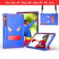 thumbnail image 1 of ELEHOLD Kids Case for Samsung Galaxy Tab S8 Plus/S7 Plus/S7 FE 12.4", Heavy Duty Rugged Cover with Foldable Kickstand Crossbody Shoulder Strap Pencil Holder Shockproof Full Body Case,Blue+Red, 1 of 6