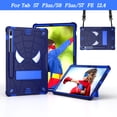 thumbnail image 1 of ELEHOLD Kids Case for Samsung Galaxy Tab S8 Plus/S7 Plus/S7 FE 12.4", Heavy Duty Rugged Cover with Foldable Kickstand Crossbody Shoulder Strap Pencil Holder Shockproof Full Body Case,Navy+Blue, 1 of 6