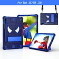 thumbnail image 1 of ELEHOLD Kids Case for Samsung Galaxy Tab S8/S7 11.0", Heavy Duty Rugged Cover with Foldable Kickstand Crossbody Shoulder Strap Pencil Holder Shockproof Full Body Protection Case,Navy+Blue, 1 of 6