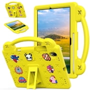 ELEHOLD Kids Case for Samsung Samsung Galaxy Tab S11 2025 11-Inch , EVA Foam Cute Cartoon Case with Built-in Kickstand Shockproof Portable Case with DIY Accessories, Yellow