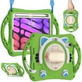 thumbnail image 1 of ELEHOLD Kids Case for iPad 10th Gen 10.9" (2022), Cute Cat Design Heavy Duty Rugged Case with Kickstand Handstrap Shoulder Strap Pencil Holder Shockproof Case for iPad 10th, Green, 1 of 9