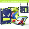 thumbnail image 1 of ELEHOLD Kids Case for iPad 10th Generation 10.9" 2022, Heavy Duty Rugged Cover with Foldable Kickstand Crossbody Shoulder Strap Pencil Holder Shockproof Case for iPad 10.9" Case,Blue+Chartreuse, 1 of 6