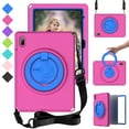 thumbnail image 1 of ELEHOLD Kids Case for iPad 10th Generation 10.9 Inch 2022 with Screen Protector Built in, Full Body Protection Shockproof Rugged Cover with Rotating Handle Grip Stand Crossbody Shoulder Strap,Rose, 1 of 6