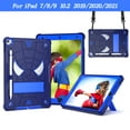 thumbnail image 1 of ELEHOLD Kids Case for iPad 9th/8th/7th Gen 10.2" 2021/2020/2019, Heavy Duty Rugged Cover with Foldable Kickstand Crossbody Shoulder Strap Pencil Holder Shockproof Case for iPad 10.2",Navy+Blue, 1 of 6
