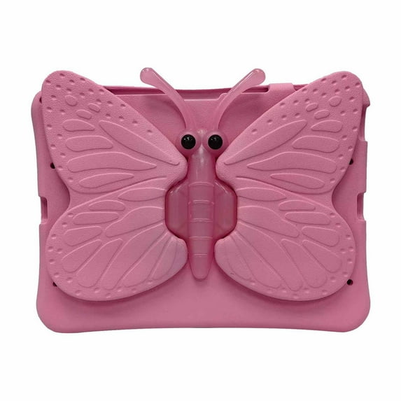ELEHOLD Kids Cute Case for iPad Air 11 inch 2024/Air 5th/4th Gen/iPad 10th Gen/iPad Pro 11" 4th/3rd/2nd/1st Gen,Kids Friendly EVA Foam 3D Butterfly Wing Kickstand Case Shockproof Cover, Pink