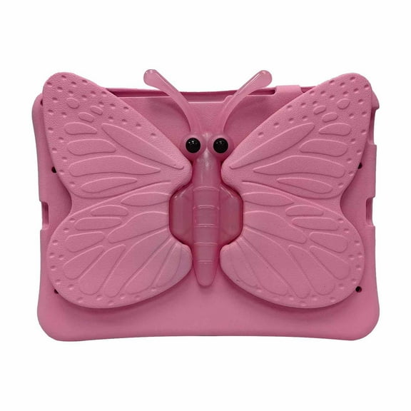 ELEHOLD Kids Cute Case for iPad Air 11 inch 2024/Air 5th/4th Gen/iPad 10th Gen/iPad Pro 11" 4th/3rd/2nd/1st Gen,Kids Friendly EVA Foam 3D Butterfly Wing Kickstand Case Shockproof Cover, Pink