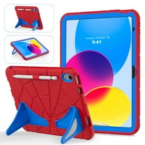 ELEHOLD Case For Apple iPad 11th(A16) 2025, Heavy Duty Shockproof Pencil Holder Foldable Kickstand Rugged Protective Cover Boys Children For iPad 11th 2025, Red Blue