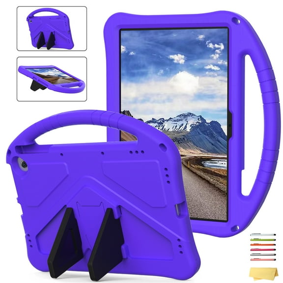 ELEHOLD Kids Friendly Case for Fire Max 11 inch (13th Gen 2023) EVA Full Body Protective with Kickstand Handle Grip Shockproof Anti-Scratch Case for Kindle Fire Max 11", Purple