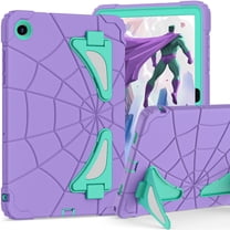ELEHOLD Kids Friendly Case For Samsung Galaxy Tab A11 2025(11-inch), Heavy Duty Shockproof Rugged Protective Case with Pencil Holder Foldable Kickstand for Boys Children Case, Purple Green