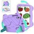 thumbnail image 1 of ELEHOLD Kids Friendly Case for Samsung Galaxy Tab A8 10.5" (2022), EVA + Hard PC Hybrid Shockproof Full Body Protective Multi-Angle Kickstand Cute Cover with Handle Grip for Galaxy Tab A8,Purple, 1 of 8
