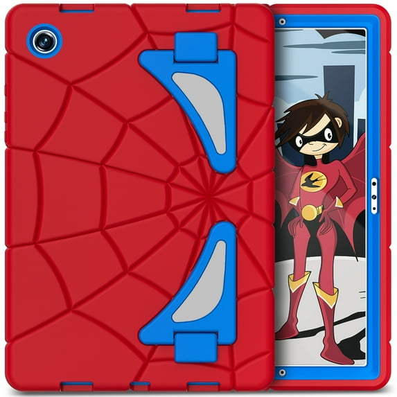 ELEHOLD Kids Friendly Case for Samsung Galaxy Tab A8 10.5 (2022), Heavy Duty Shockproof Rugged Protective Case with Foldable Kickstand for Boys Children for Samsung Tab A8 X200/X205 Case,Red+Blue