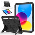 thumbnail image 1 of ELEHOLD Kids Friendly Case for iPad 10th Gen 10.9 Inch 2022, Heavy Duty Shockproof Rugged Protective Case with Pencil Holder Foldable Kickstand for Boys Children for iPad 10.9 inch Case,Black, 1 of 10