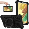 thumbnail image 1 of ELEHOLD Kids Heavy Duty Rugged Shockproof Case Compatible with Galaxy Tab A7 Lite 8.7" 2021, Hard PC Case with Full Body Protection 360 Rotatable Kickstand ,Black, 1 of 7