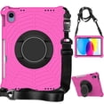 thumbnail image 1 of ELEHOLD Kids Heavy Duty Rugged Shockproof Case Compatible with iPad 10th Generation 10.9 inch 2022, Hard PC Case with Hand Strap 360 Rotatable Kickstand Cover Carrying Shoulder Strap,Rose, 1 of 6