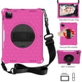 thumbnail image 1 of ELEHOLD Kids Heavy Duty Rugged Shockproof Case Compatible with iPad 10th Generation 10.9 inch 2022, Hard PC Case with Hand Strap Kickstand Cover Carrying Shoulder Strap,Rose+Black, 1 of 6