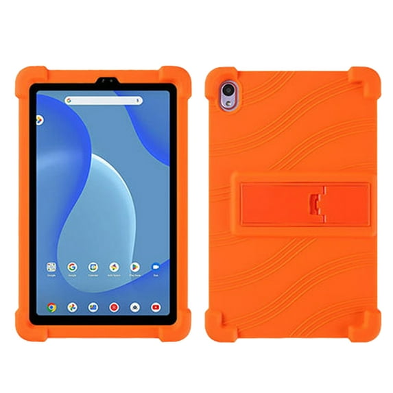 ELEHOLD Kids Shockproof Case For Walmart Onn 12.1 Inch Tablet Pro 2024 Soft TPU Skin-Friendly Protective Cover, with Kickstand, Gifts for Children, Orange