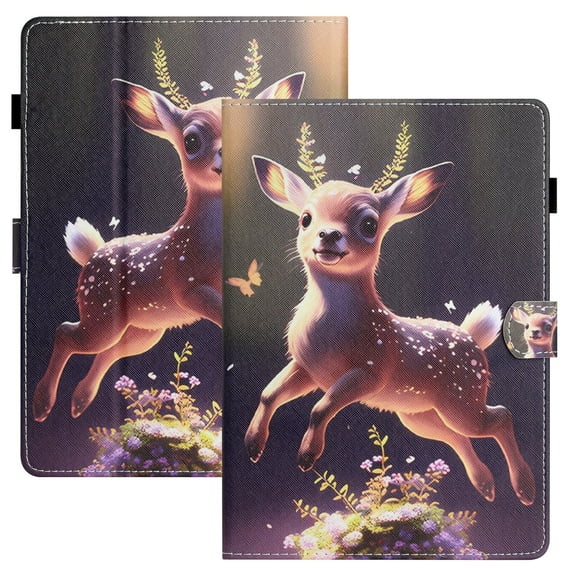 ELEHOLD for Kindle 11th Generation (2022) Leather Case,Cute Animals Pattern Folio Flip Case Card Slots Kickstand Magnetic Clasp Shockproof Smart Protective Case for Kindle 11th Generation,Deer