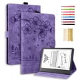 thumbnail image 1 of ELEHOLD for Kindle Scribe 10.2 inch Leather Case,Embossed Flower Pattern Folio Flip Case Card Slots Kickstand Magnetic Clasp Shockproof Protective Case for Kindle Scribe 10.2", Purple, 1 of 8