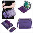 thumbnail image 1 of ELEHOLD Leather Bag Case for iPad  Pro 11" 2022/2021/2020/2018 iPad Air 5/4 10.9" with Card Slots Zipper Storage Kickstand Function Crossbody Shoulder Strap Handstrap Phone Bag Luxury Bag Case,Purple, 1 of 10