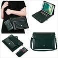 thumbnail image 1 of ELEHOLD Leather Bag Case for iPad Pro 12.9" 2022/2021/2020/2018 with Card Slots Zipper Storage Pencil Holder Kickstand Function Crossbody Shoulder Strap Handstrap Phone Bag Business Bag Case,Green, 1 of 9