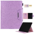 thumbnail image 1 of ELEHOLD Leather Bling Case Compatible with iPad 10th generation 10.9-inch 2022 PU Leather +TPU with Shockproof Kickstand Card Slot Cash Slot Auto Wake/Sleep,Purple, 1 of 9