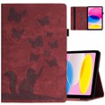 thumbnail image 1 of ELEHOLD Leather Case for Amazon Fire HD 8 (8th/7th/6th Generation) Case with Butterflies & Cat Pattern Built-in Card Holders Elastic Band Anti-Slip Kickstand Full Protective Shockproof Case,winered, 1 of 1