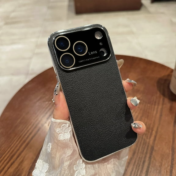 ELEHOLD Leather Case For Apple iPhone 17 Pro,Shockproof Slim Fit PU Leather Protective Phone Case For iPhone 17 Pro 2025,Black