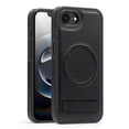 thumbnail image 1 of ELEHOLD Leather Case For iPhone 16e Magnetic Shockproof Cover, Mag Safe Compatibl, with Invisible Magnet Kickstand, Black, 1 of 8