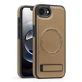 thumbnail image 1 of ELEHOLD Leather Case For iPhone 16e Magnetic Shockproof Cover, Mag Safe Compatibl, with Invisible Magnet Kickstand, Desertgold, 1 of 8