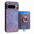 thumbnail image 1 of ELEHOLD Leather Case for Google Pixel 6 Pro Magnetic Detachable Card Holder Magnetic 2 in 1 Wallet Case with Ring Holder Kickstand Compatible with Mag Safe Shockproof Cover,purple, 1 of 1