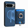 thumbnail image 1 of ELEHOLD Leather Case for Google Pixel 6a Magnetic Detachable Card Holder Magnetic 2 in 1 Wallet Case with Ring Holder Kickstand Compatible with Mag Safe Shockproof Cover,blue, 1 of 8