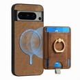 thumbnail image 1 of ELEHOLD Leather Case for Google Pixel 7 Magnetic Detachable Card Holder Magnetic 2 in 1 Wallet Case with Ring Holder Kickstand Compatible with Mag Safe Shockproof Cover,brown, 1 of 8