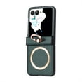 thumbnail image 1 of ELEHOLD Leather Case for Motorola Razr 40 Ultra,Lychee Texture Case Hinge Protection with Ring Holder Stand Compatible with Magnetic Mag Safe Slim Case for Motorola Razr 40 Ultra,Green, 1 of 9
