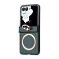 thumbnail image 1 of ELEHOLD Leather Case for Motorola Razr 40 Ultra,Lychee Texture Case Hinge Protection with Ring Holder Stand Compatible with Magnetic Mag Safe Slim Case for Motorola Razr 40 Ultra,Green, 1 of 9
