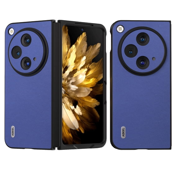 ELEHOLD Leather Case for OnePlus Open, Luxury PU Leather Slim Fit Lightweight Shockproof TPU Bumper Protective Back Cover Case for OnePlus Open - Deep Blue