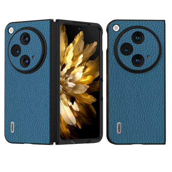 ELEHOLD Leather Case for OnePlus Open, Premium PU Leather Slim Fit Lightweight Shockproof TPU Bumper Protective Back Cover Case for OnePlus Open - Blue