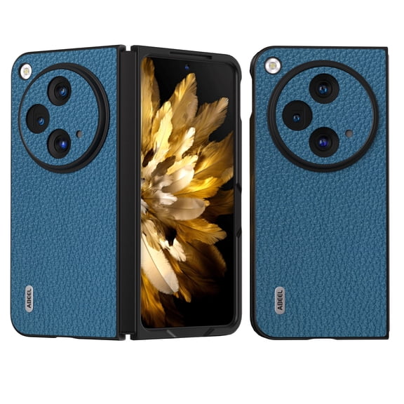 ELEHOLD Leather Case for OnePlus Open, Premium PU Leather Slim Fit Lightweight Shockproof TPU Bumper Protective Back Cover Case for OnePlus Open - Blue