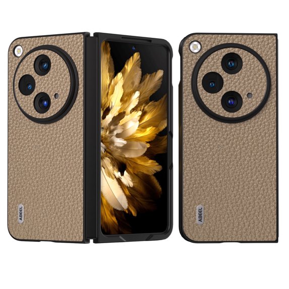 ELEHOLD Leather Case for OnePlus Open, Premium PU Leather Slim Fit Lightweight Shockproof TPU Bumper Protective Back Cover Case for OnePlus Open - Gray