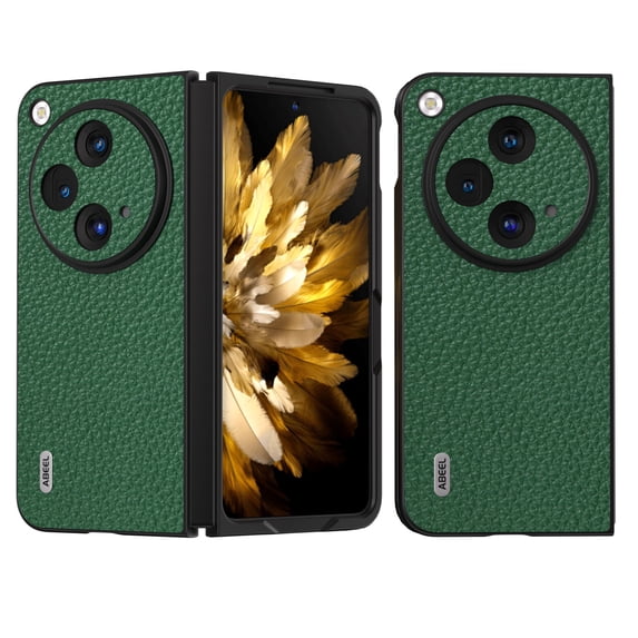ELEHOLD Leather Case for OnePlus Open, Premium PU Leather Slim Fit Lightweight Shockproof TPU Bumper Protective Back Cover Case for OnePlus Open - Green