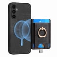 thumbnail image 1 of ELEHOLD Leather Case for Samsung Galaxy A04E Magnetic Detachable Card Holder Magnetic 2 in 1 Wallet Case with Ring Holder Kickstand Compatible with Mag Safe Shockproof Cover,black, 1 of 8