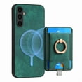 thumbnail image 1 of ELEHOLD Leather Case for Samsung Galaxy A12 5G Magnetic Detachable Card Holder Magnetic 2 in 1 Wallet Case with Ring Holder Kickstand Compatible with Mag Safe Shockproof Cover,green, 1 of 8